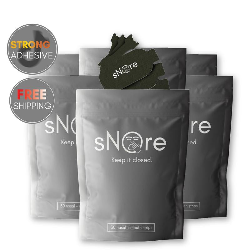 Snore Club STRONG ADHESIVE Mouth Tape & Nasal Strips, Better REM Sleep - 60 PCS - 30 of EA